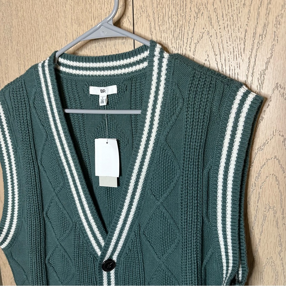 BP Nordstrom Rack Green Sweater Vest Small NEW - Picture 3 of 8